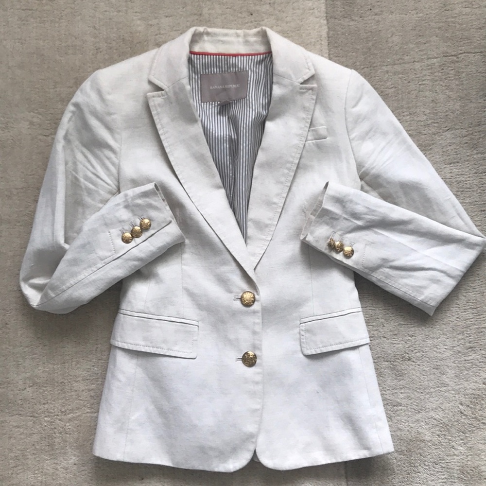 Banana Republic Linen Blazer Size 00P